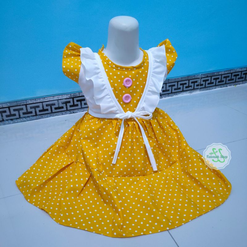 Dress Anak 1 2 tahun gaun anak cewek perempuan model rompi cantik  fatonah shop ( dress ROMPI CANTIK )