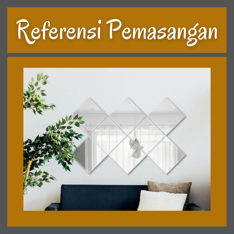 Cermin Aesthetic (CERMIN ASLI UK.15X15) Cermin Full Body Cermin Dinding Tempel Dekorasi Dinding-4