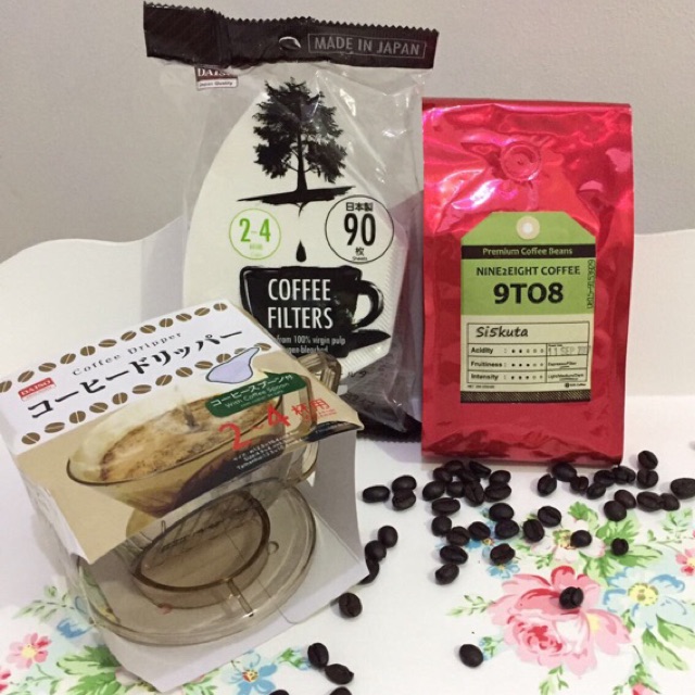 

Paket lengkap kopi 200gr plus manual brew drip arabika black coffee