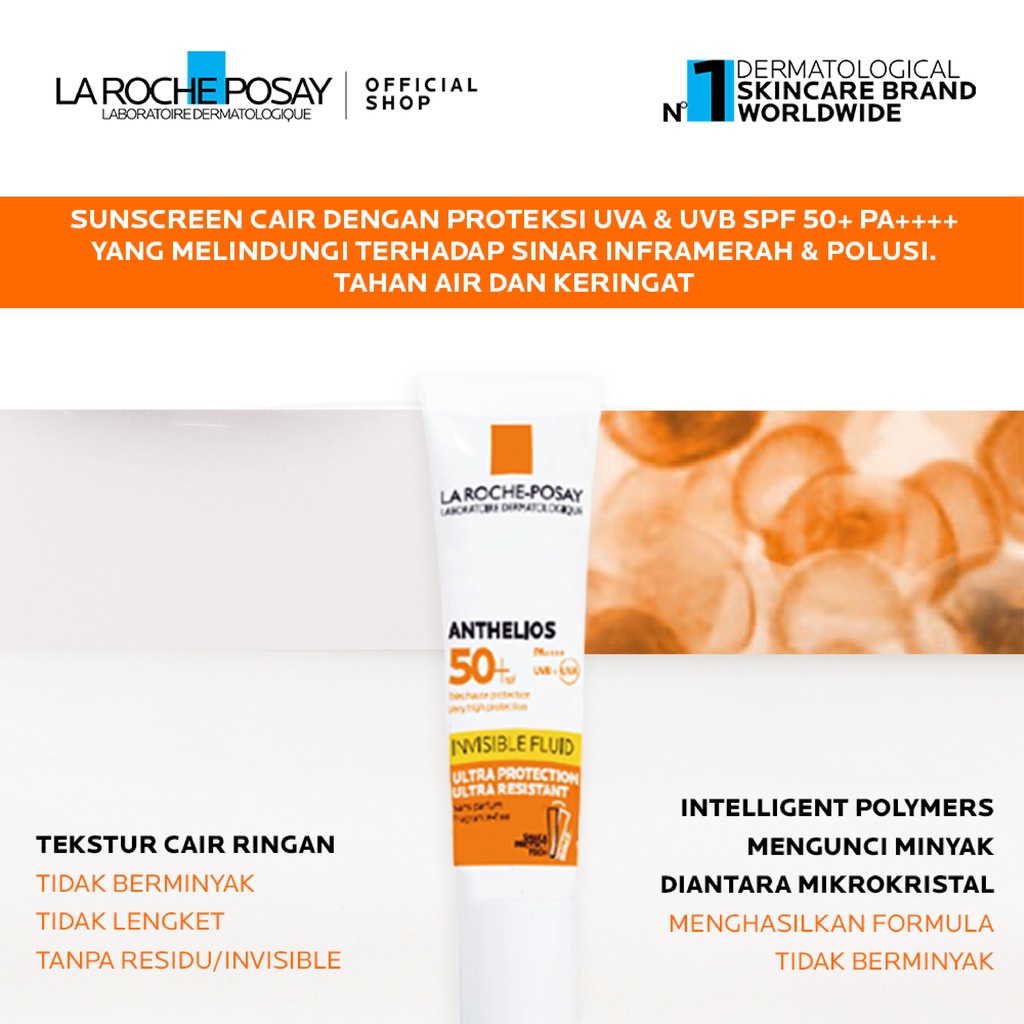 La Roche Posay Anthelios Fluid SPF 50+ PA++++ 15ml - Sunscreen Kulit Normal/ Sensitif