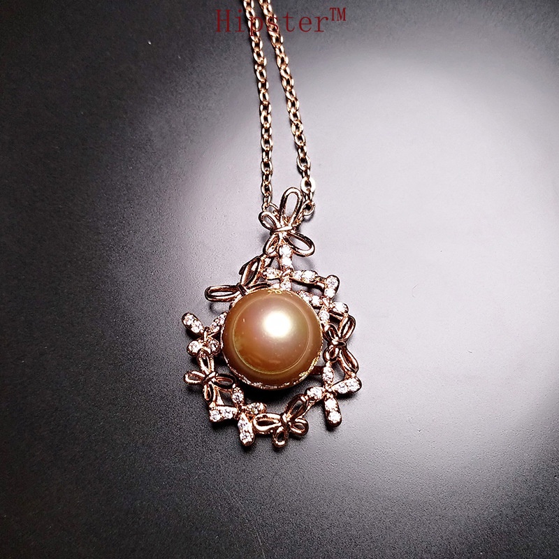 Fashion Elegant Graceful Pansy Cluster Natural Freshwater Pearl Pendant Necklace