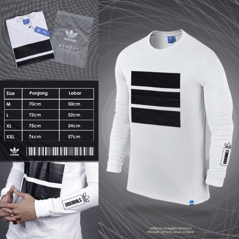 LONGSLEEVE ADIDAS BERLIN (WHITE),ADIDAS LENGAN PANJANG,ADIDAS ORIGINAL