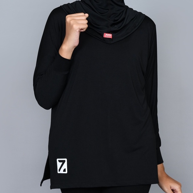 Zeea Sport Inner Baju Panjang Farah Terbaru-Hitam