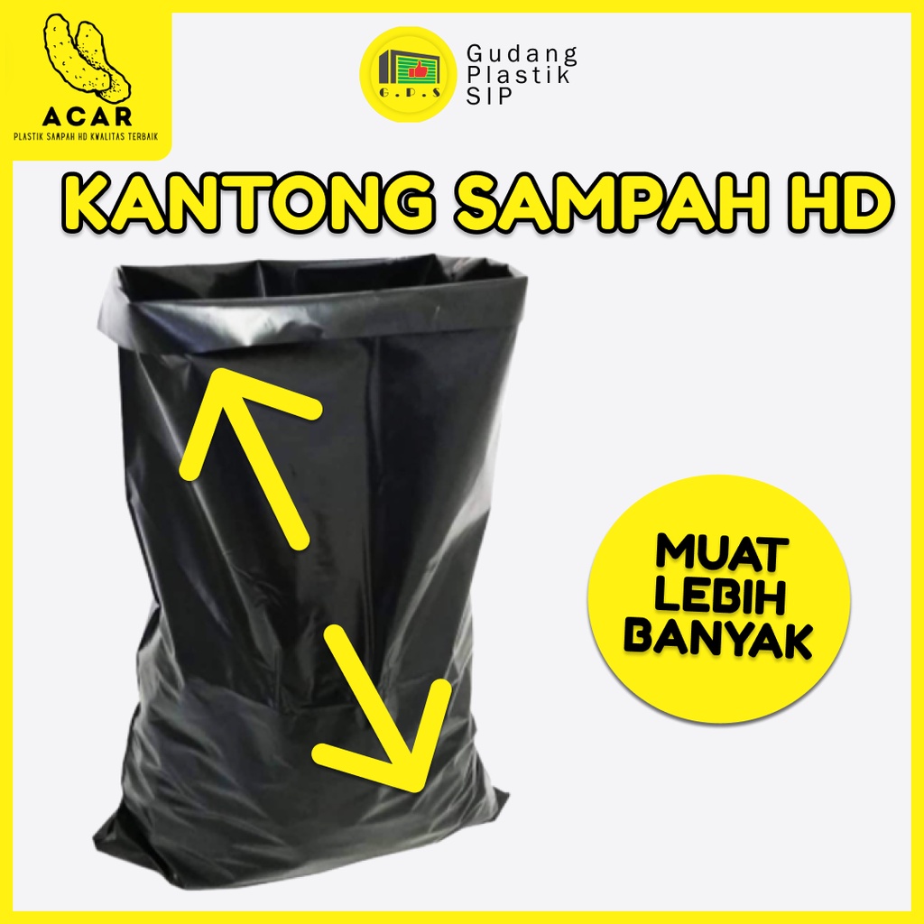 Kantong Plastik Sampah Hitam Trash Bag All Size Jumbo Size 500 Gr/Pack