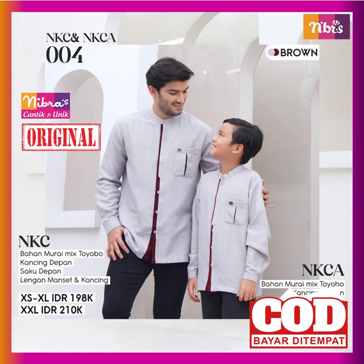 Nibras Couple Ayah dan Anak Laki Laki Cople Baju Koko Nibras Lengan Panjang Dewasa Cowok Promo Terba