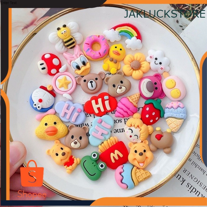 

isi 4 pcs Stiker timbul 3D Resin Handphone Botol Minum Kulkas Kartun - Acak