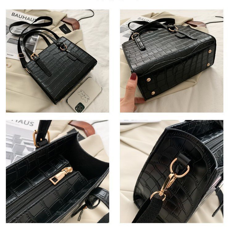 TAS SELEMPANG WANITA KULIT CROCO PREMIUM HITAM MURAH KOREA IMPORT PESTA ATHENS TA242B5 FASHION SLING