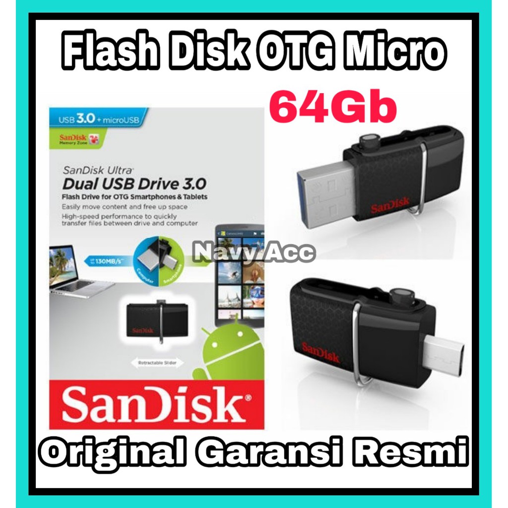 Flash Disk OTG USB Micro Sandisk 64Gb - 32GB - 16GB - Flash Drive OTG MICRO