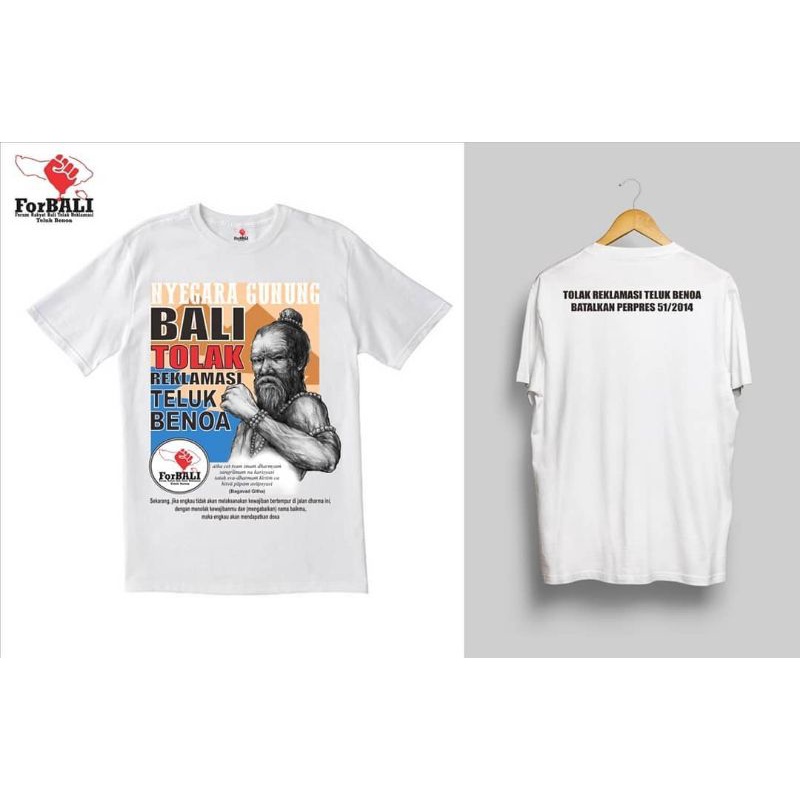 BAJU KAOS ATASAN TSHIRT BTR BALI TOLAK REKLAMASI NYEGARA GUNUNG ORIGINAL