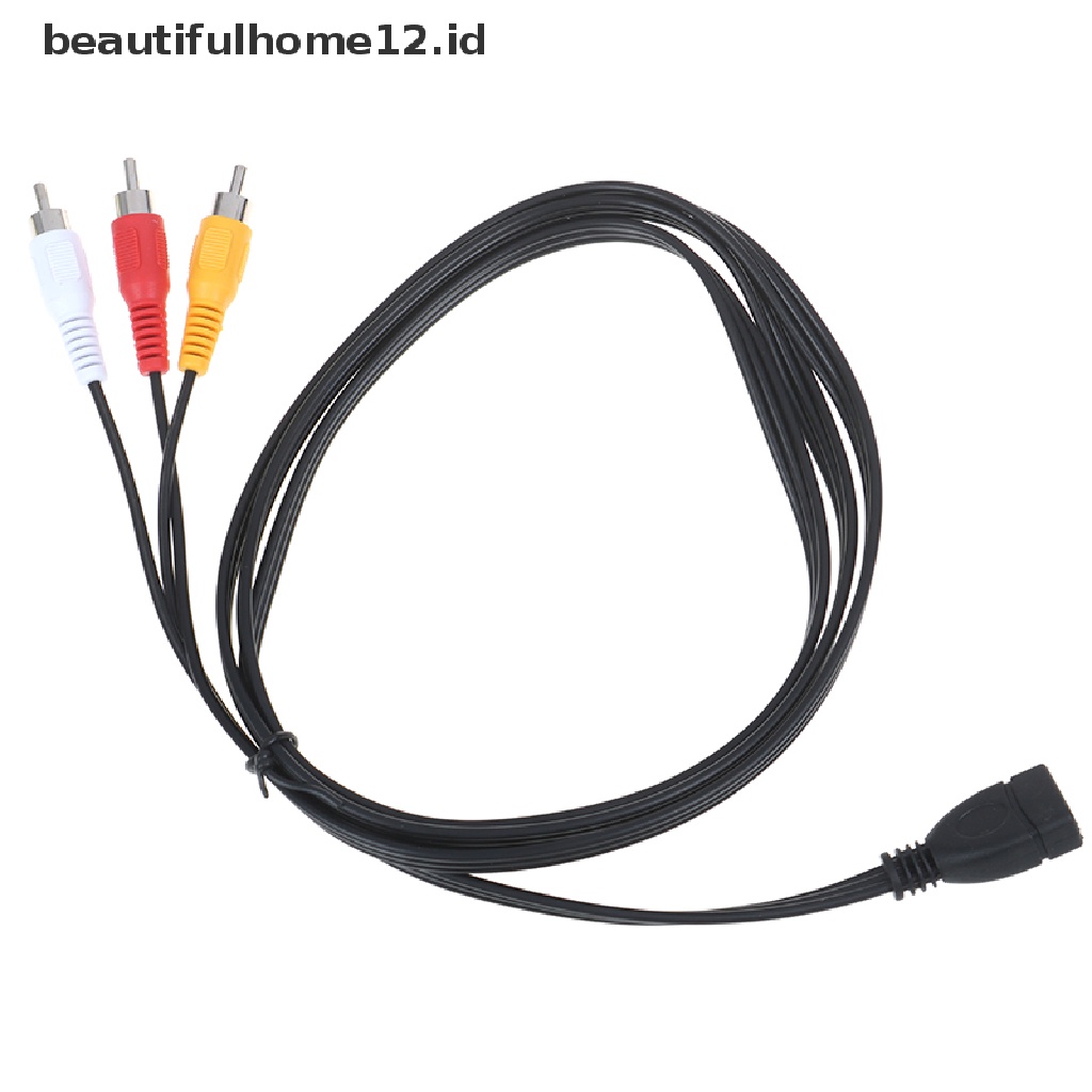 【beautifulhome12.id】 5feet/1.5m usb 2.0 female to 3 rca male video a/v camcorder adapter cable .