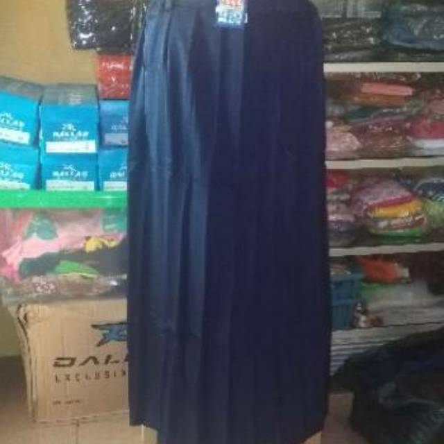 Rok Biru Rempel Panjang SMP MTs bahan licin Twis Seragam Sekolah