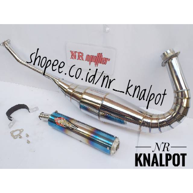 Knalpot Creampie Zz1 Ninja R RR SS Chrome Biru