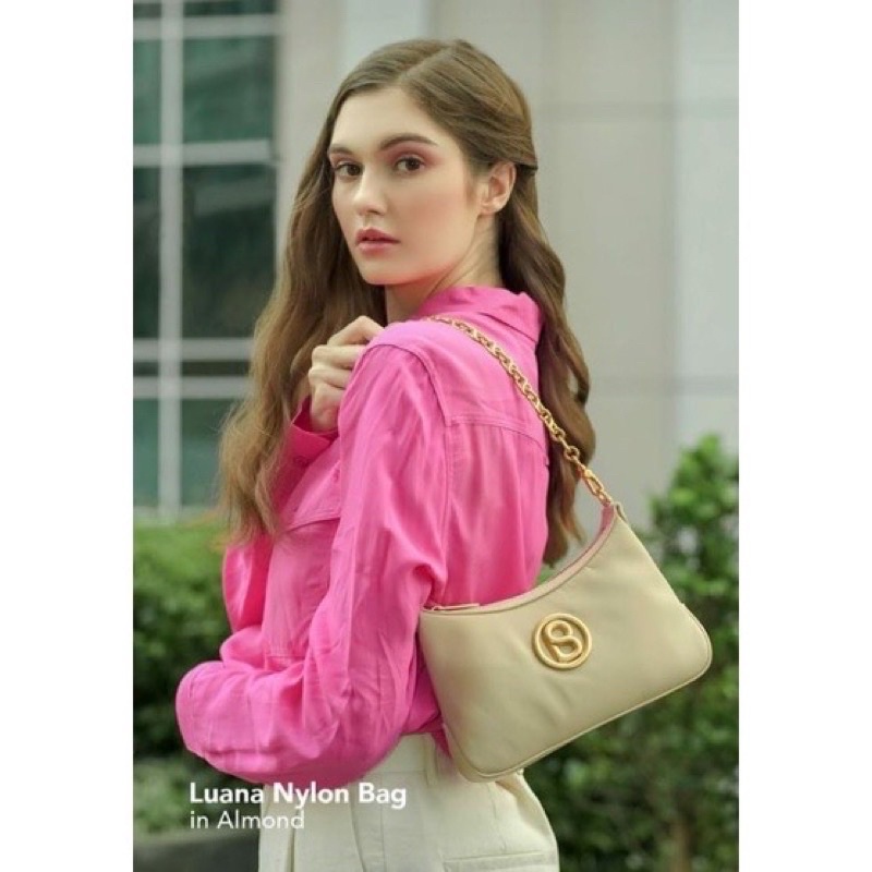 Luana bag button scarves almond NBU