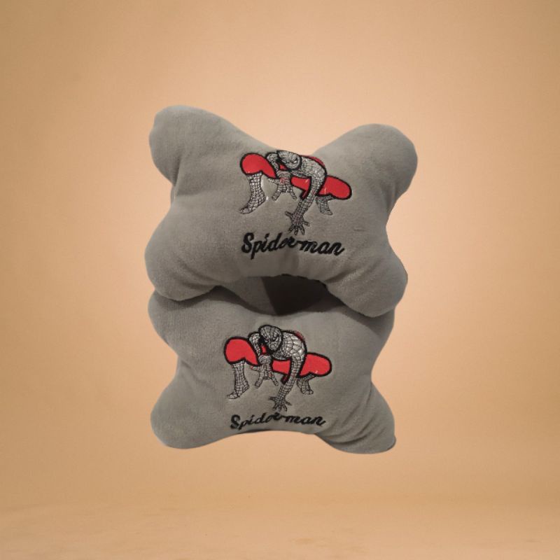 Bantal 2in1 Mobil Karakter Spinderman Set Bantal Mobil 2in1 Headrest Car Set Karakter Spinderman