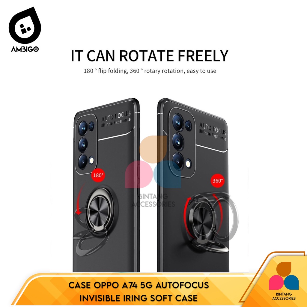 Case OPPO A74 5G Autofocus Invisible Iring Soft Case Soft Casing Bintang Acc