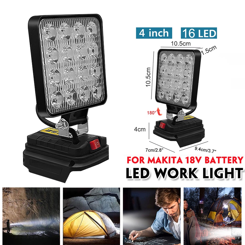 COOFARI LED lampu cordless Antarmuka baterai Makita LED work light LAMPU SOROT LED bisa COD