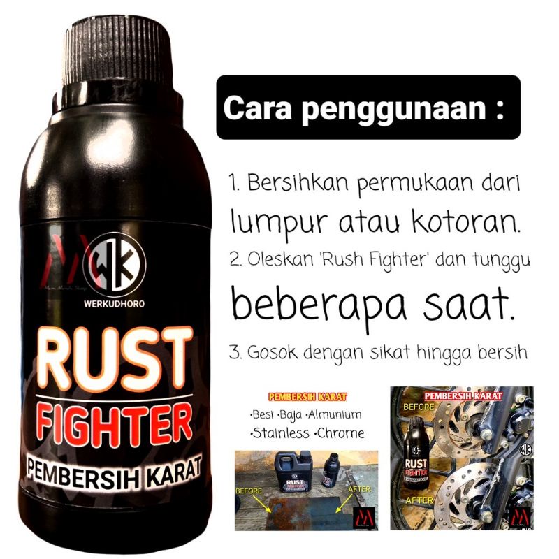 Rush Fighter Pembersih karat mesin motor dan mobil / Pembersih logam berkarat / Pembersih blok mesin 1 liter