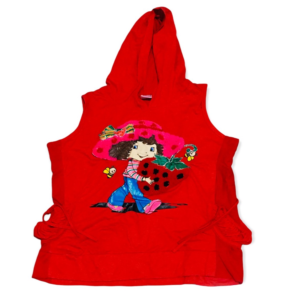 Baju anak perempuan strawberry / baju anak perempuan merah / baju anak perempuan lucu / tank top ana
