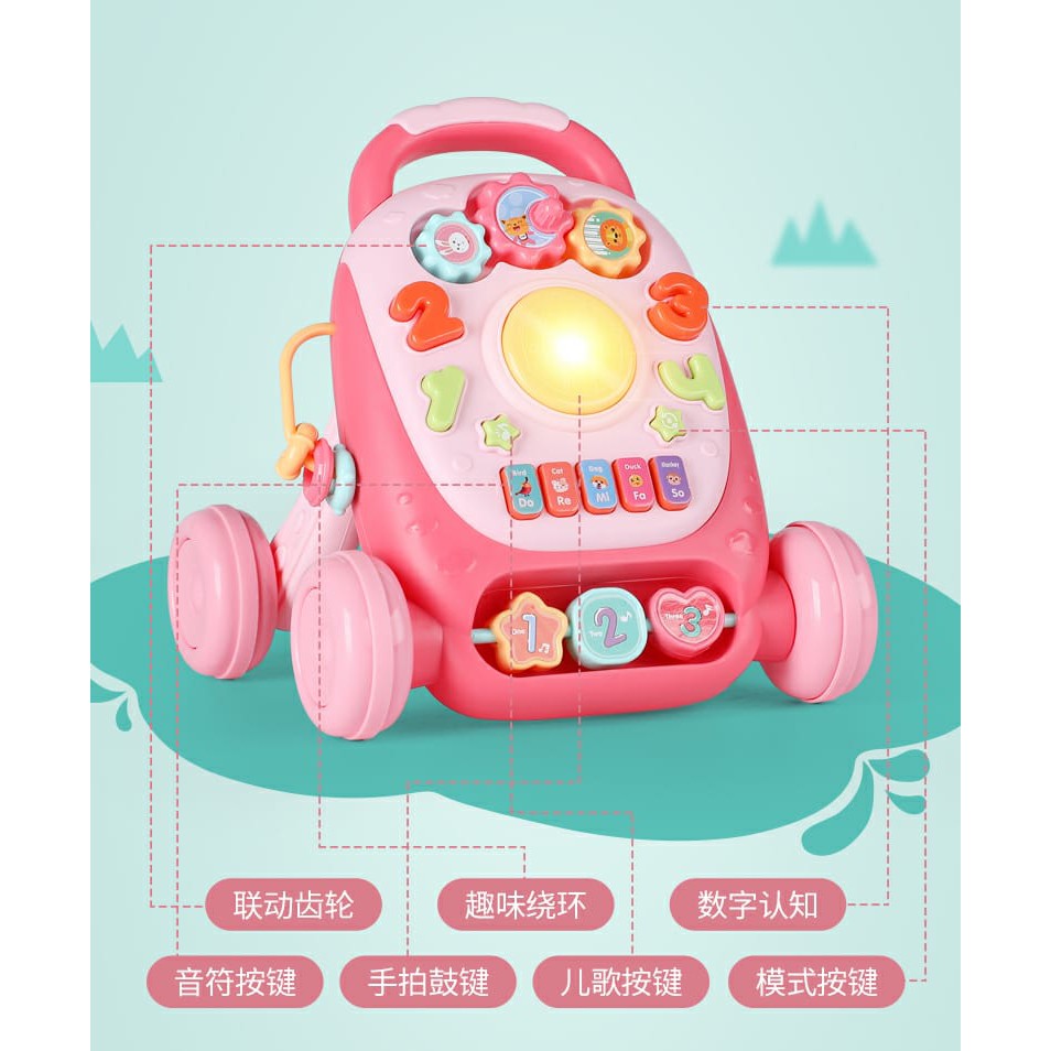 [Js18](6809)Mainan Anak Baby Walker Mini Lengkap Music Piano Drum Edukasi Multifungsi