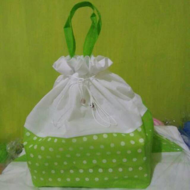 

TERMURAH Tas hajatan spunbond souvenir syukuran serut polkadot 22
