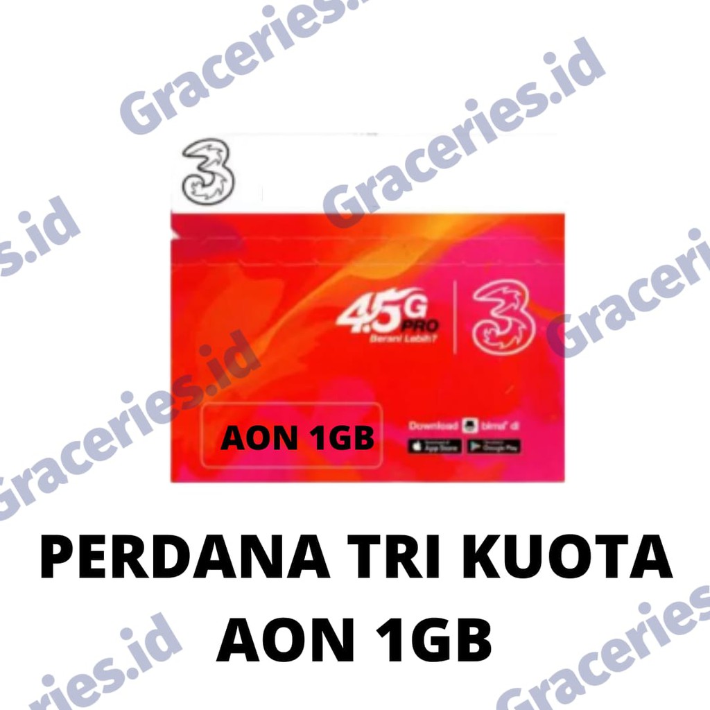 PERDANA TRI KUOTA AON 1GB / PERDANA TRI ISI KUOTA 1GB