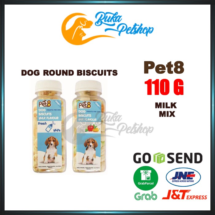 Biscuit Anjing PET8 Dog Round 110g