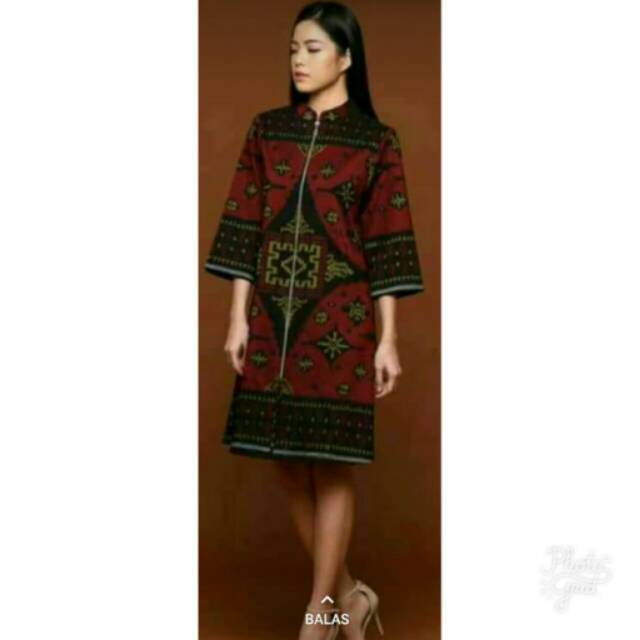 Dress tenun motive lobeng tenun endek bali