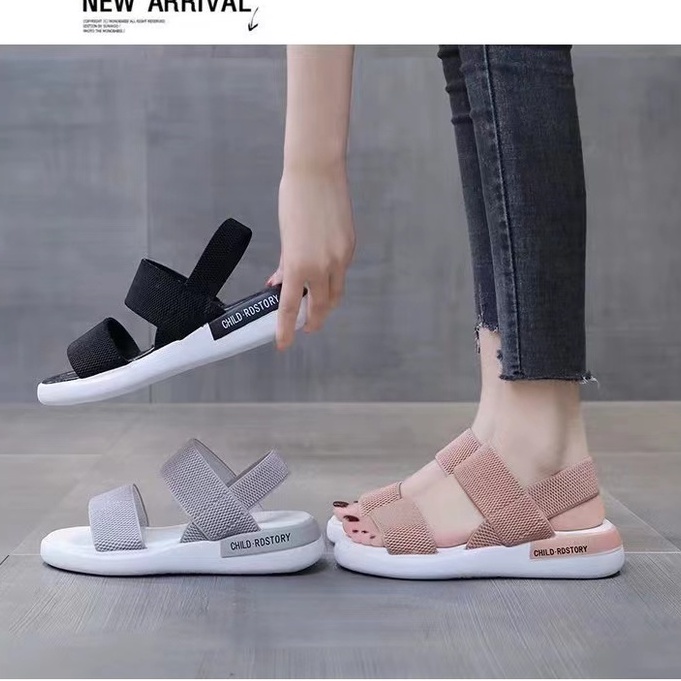 aid 0333, sandal flat wanita import fashion sandal slip on terlaris cantik best seller terkiniian