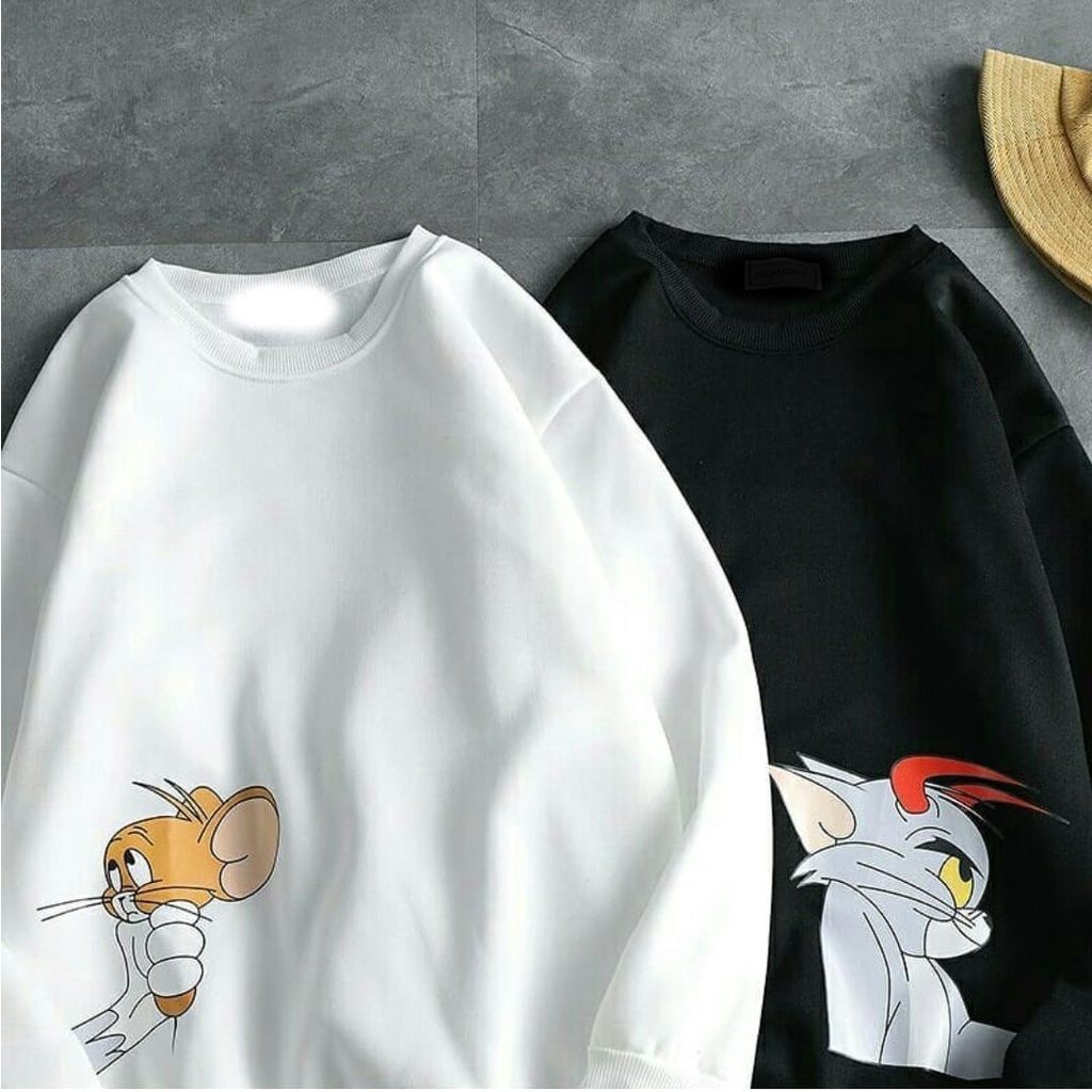 sweater oblong cartoon crewneck wanita  - sweatshirt sweater casual kw