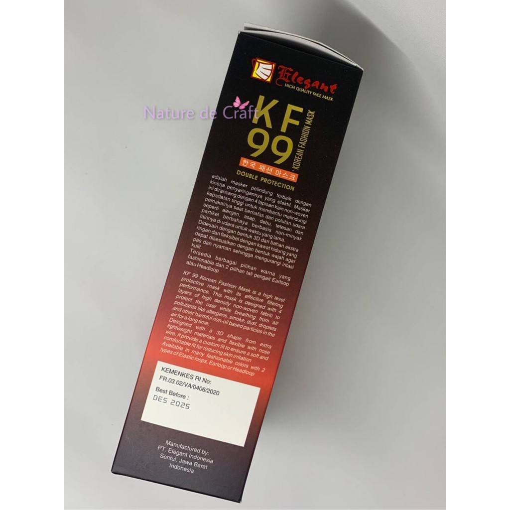 Elegant KF99 Korean Fashion Mask Double Protection Masker KF99 4 Ply/Masker KF 99 Korea