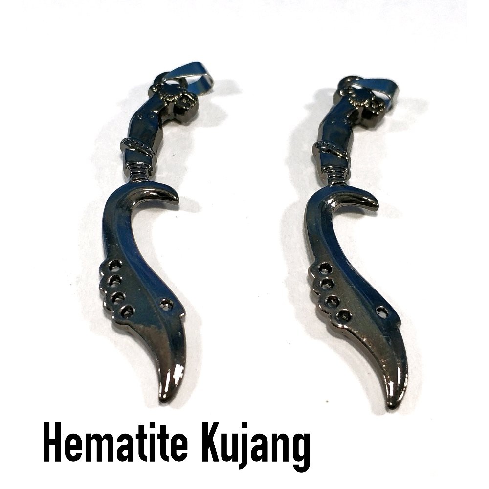 LIONTIN NATURAL HEMATITE MOTIF KUJANG FREE KALUNG