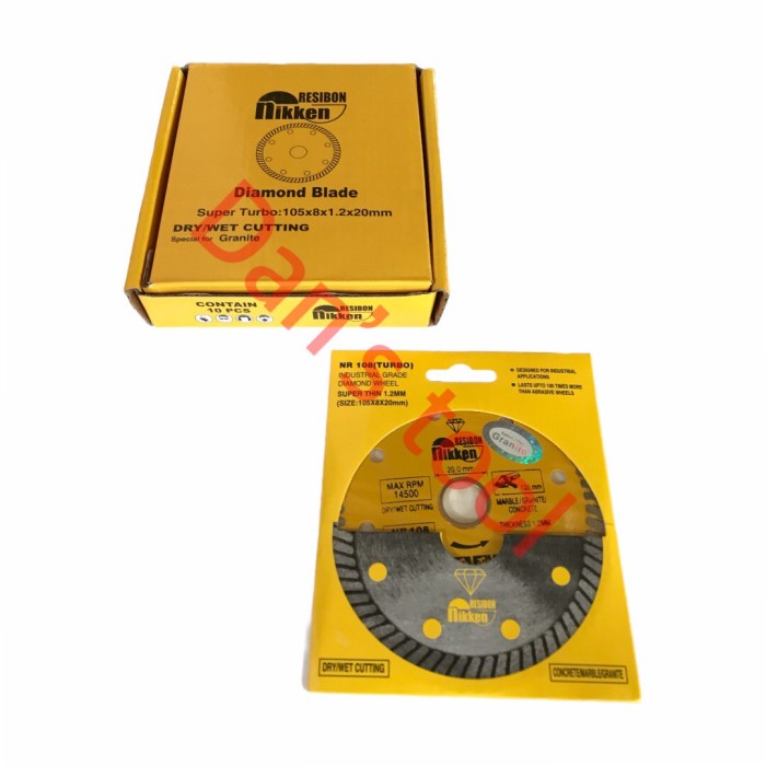 Diamond Wheel TURBO NIKKEN RESIBON 4inch - Pisau Potong Keramik Granit