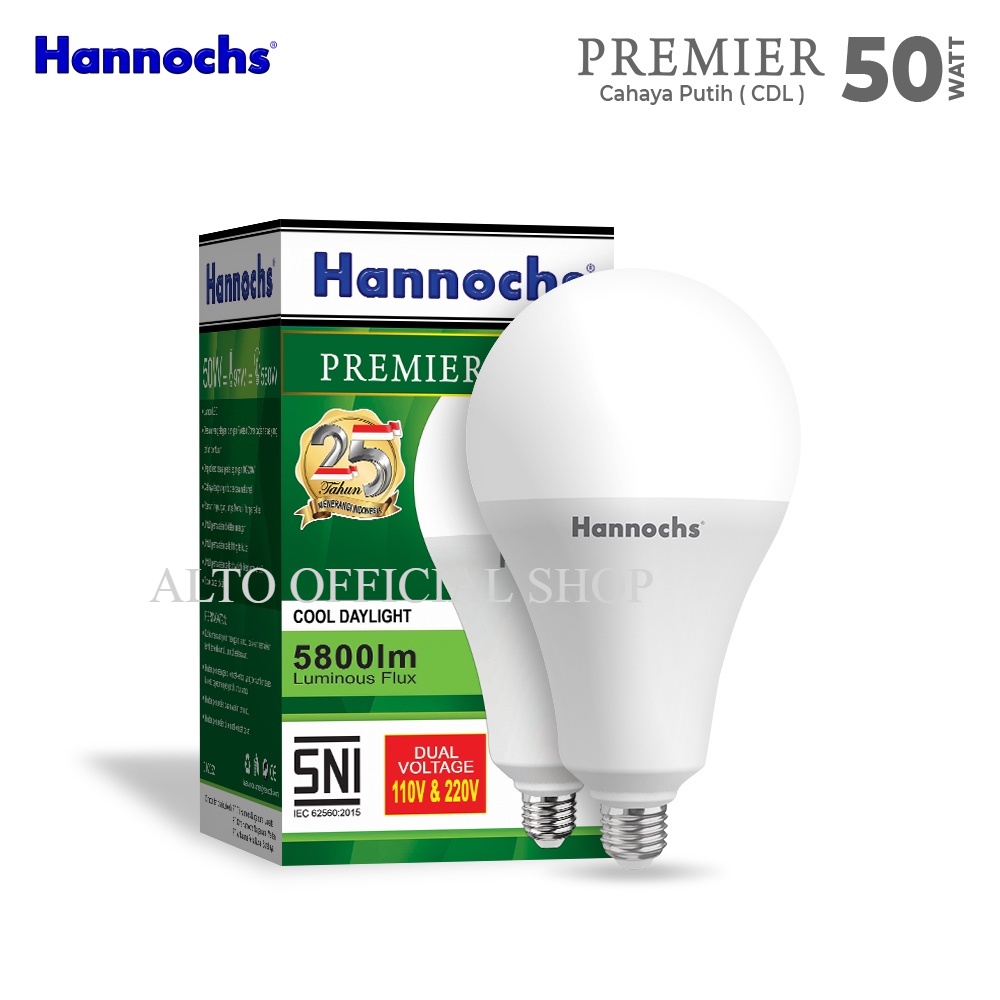 Hannochs Lampu Led Premier 50 watt cahaya Putih - Lampu Taman - Lampu Kamar - Lampu Rumah