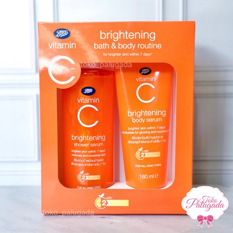 [BISA COD] Boots Vitamin C Brightening Bath &amp; Body Routine