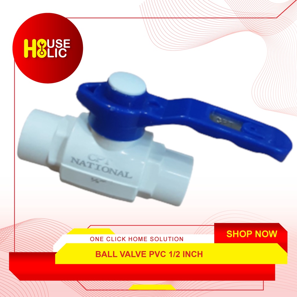 Ball Valve PVC Plastik 1/2&quot; / Stop Kran Plastik 1/2 Inch