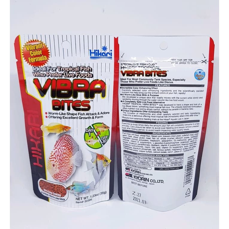 Hikari Vibra Bites 35gr 35g 35 g gr gram Vibrabites Makanan Ikan Hias