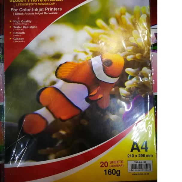 

✼ Kertas Glossy Sticker Paper A4 160 Gsm / Glossy Stiker JOYKO 160 Gr ❉