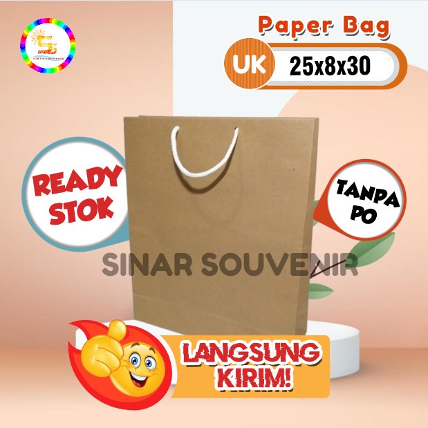TAS KERTAS SOUVENIR CUSTOM - PAPER BAG KADO CUSTOM NAMA 25x8x30