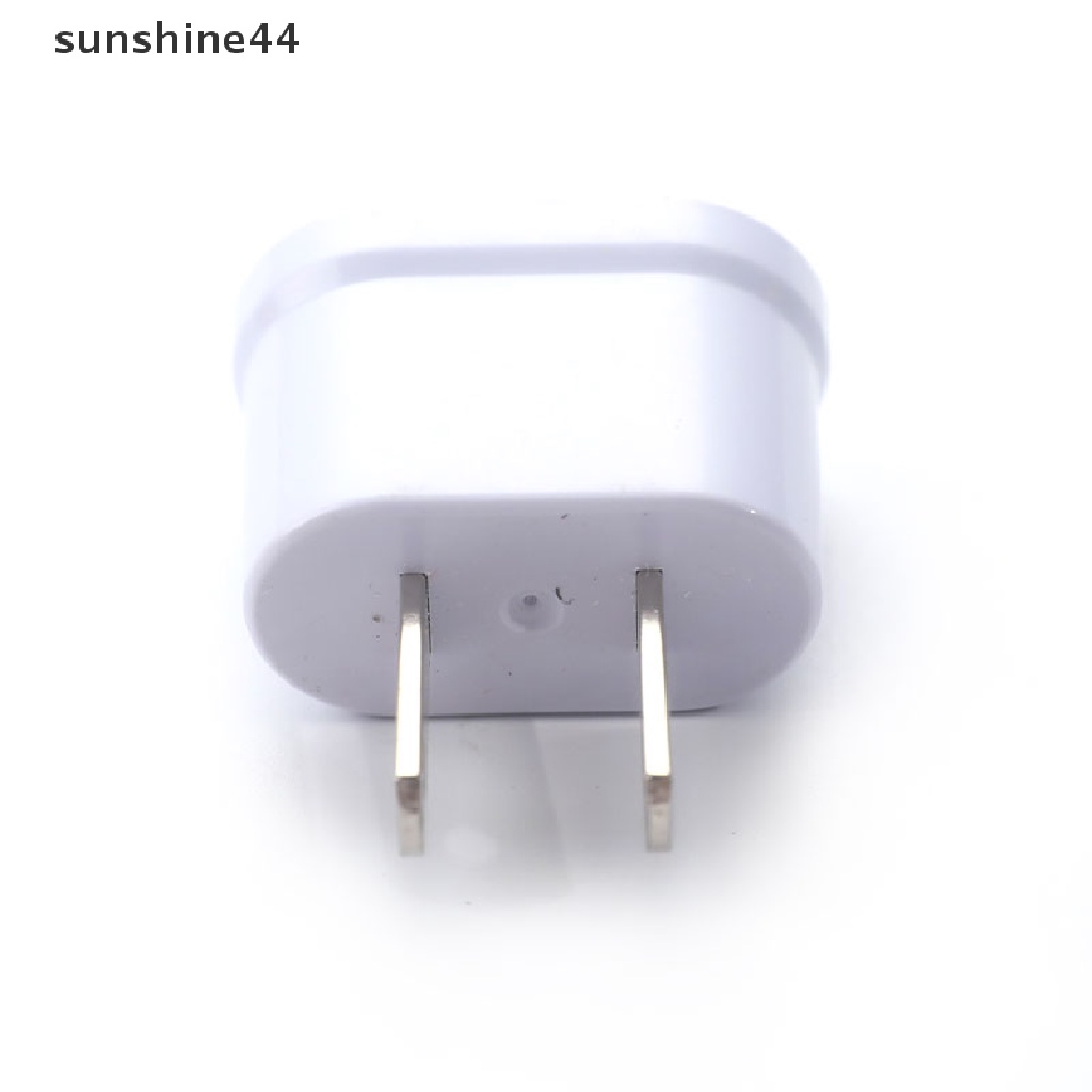 Sunshine Adapter Konverter Plug US Ke EU Bentuk Bulat &amp; Flat Dual Fungsi