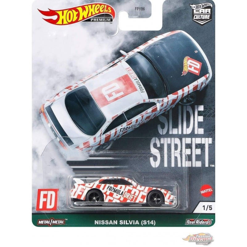 Diecast Hot Wheels SLIDE STREET NISSAN SILVIA (S14) S14 Formula Drift HW Hotwheels Mobil Mainan Anak Car Culture Premium Scale 64