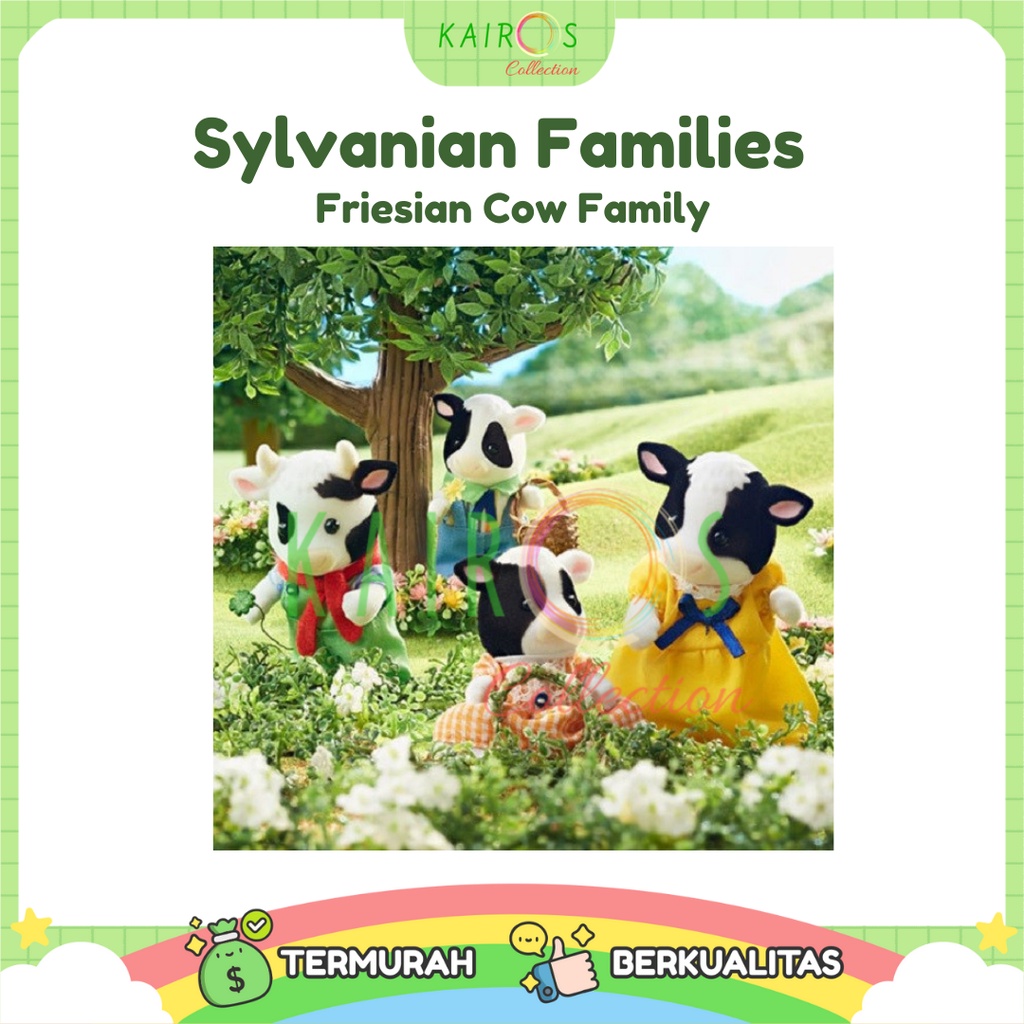 Sylvanian Families Friesian Cow Family