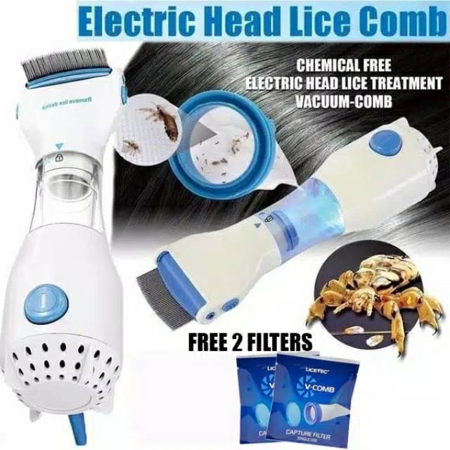 Penyedot Kutu Vacuum V-COMB Sisir Kutu Rambut penghilang Kutu