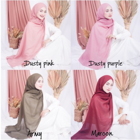 PASHMINA HIJAB - Bahan Ceruty Babydoll Lembut Adem - Warna Pastel Cantik