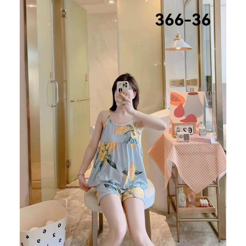 Piyama Set Baju Tidur Import murah model Babydoll wanita daster bahan kaos katun