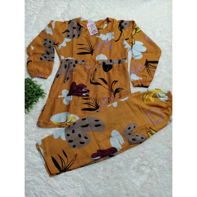 ( BISA COD ) setelan anak tunik kaktus size 1-8 tahun