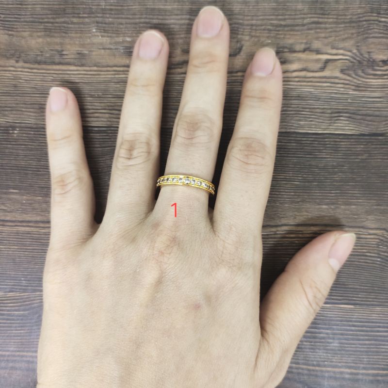 Fifi Fashion Cincin Simple Cantik Model Perhiasan Lapis Emas C28