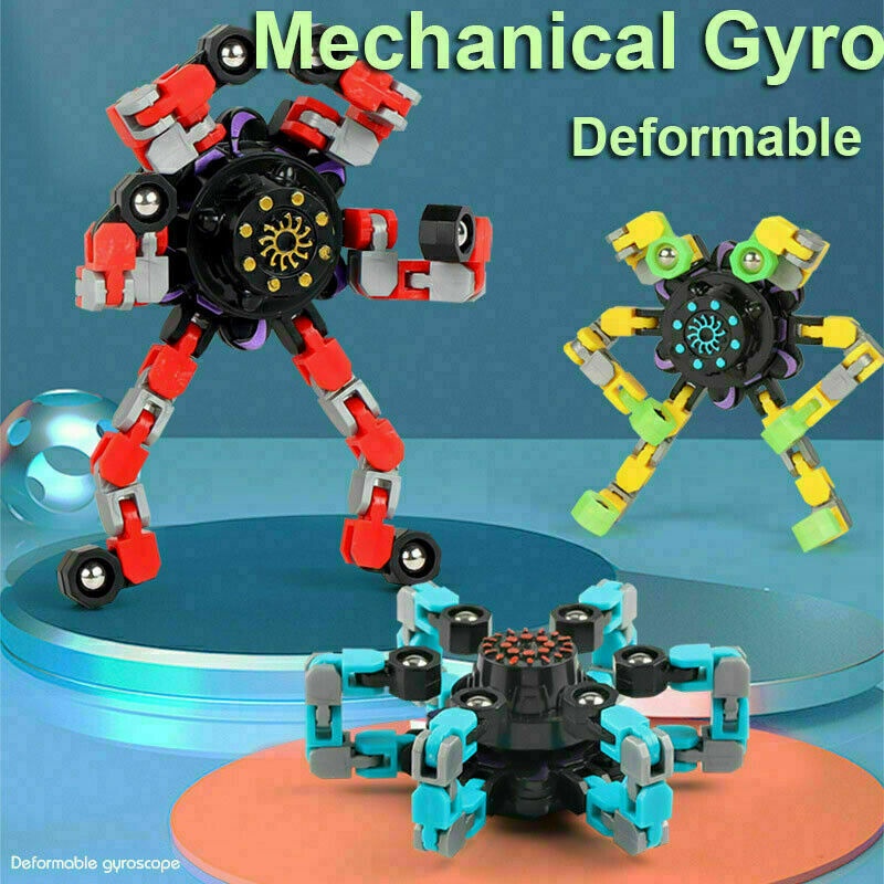 Fidget Spinner Gyro Bentuk Robot Deformation Mekanikal Untuk Menghilangkan Stress