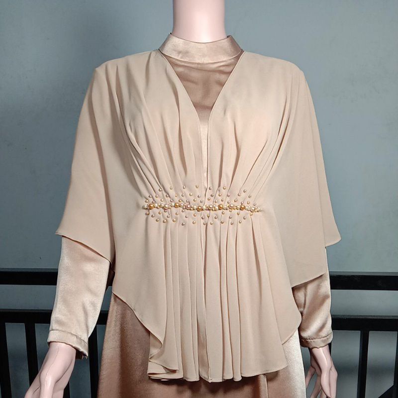 Jasa Jahit Dress Cape Modern Kombinasi Payet Tabur