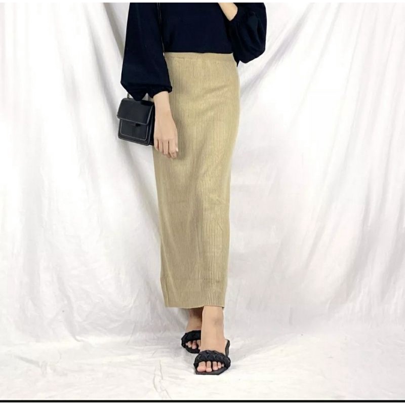 Rok Span Rajut Premium/ Rok Rajut Panjang