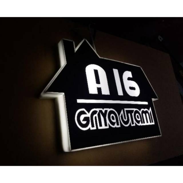Nomer Rumah Acrylic Led